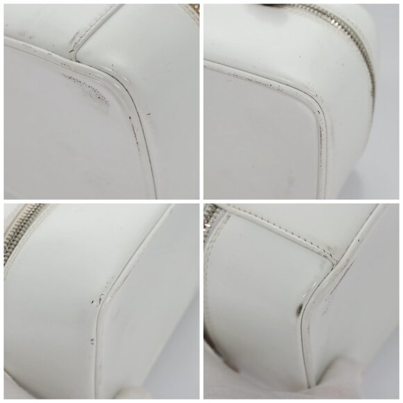 GUCCI Bamboo Vanity Pouch Patent leather White 032 1956 0151 Auth fm4397 - Picture 13 of 13